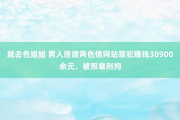 就去色姐姐 男人搭建两色情网站罪犯赚钱38900余元，被照章刑拘