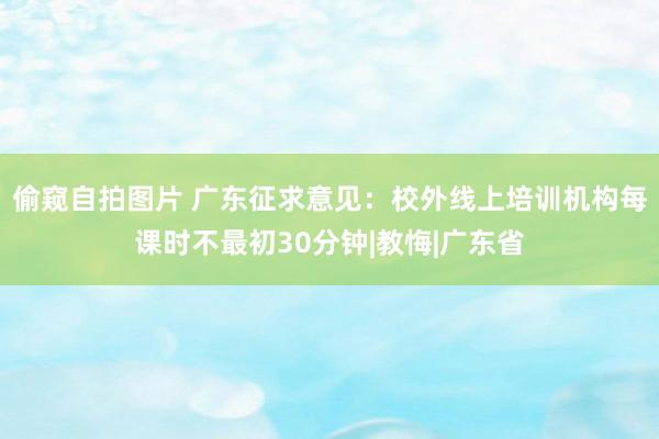 偷窥自拍图片 广东征求意见：校外线上培训机构每课时不最初30分钟|教悔|广东省